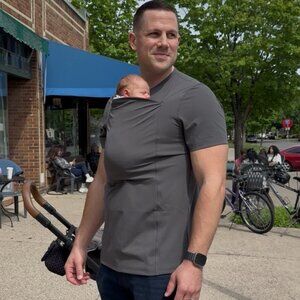 Lalabu Short Sleeve Dad Shirt - Gray - XL - NWT